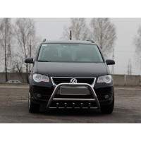 Кенгурятник WT003 (нерж) 51 мм, без напису для Volkswagen Touran 2003-2010