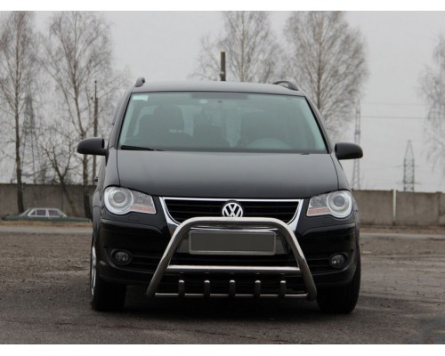 Кенгурятник WT003 (нерж) 51 мм, без напису для Volkswagen Touran 2003-2010