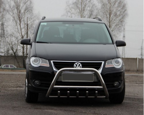 Кенгурятник WT003 (нерж) 51 мм, без напису для Volkswagen Touran 2010-2015