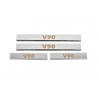 Накладки на пороги Carmos (4 шт, нерж) для Volvo S90/V90 2016- рр