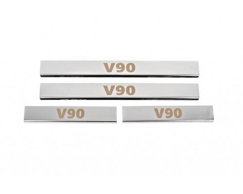 Накладки на пороги Carmos (4 шт, нерж) для Volvo S90/V90 2016- рр