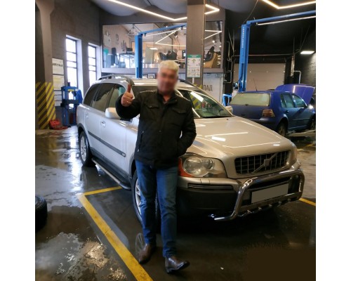 Кенгурятник WT004 (нерж) для Volvo XC90 2002-2016