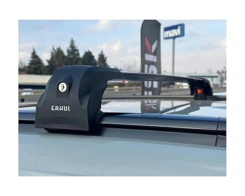 Перемички на вбудовані рейлінги під ключ Ecem V2 (2 шт) до 120 см, Сірі для Hyundai Bayon 2021- рр