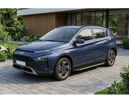 Боковые Подножки Bosphore Grey (2 шт., Алюминий) для Hyundai Bayon 2021- гг