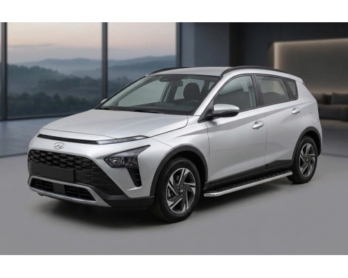 Бокові пороги Maydos V1 (2 шт., Алюміній) для Hyundai Bayon 2021- рр