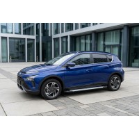 Боковые пороги Allmond Grey (2 шт., алюминий) для Hyundai Bayon 2021- гг