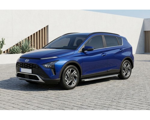 Бокові пороги BlackLine (2 шт., Алюміній) для Hyundai Bayon 2021- рр