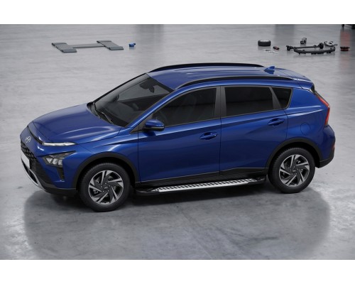 Боковые Подножки Line (2 шт., Алюминий) для Hyundai Bayon 2021- гг