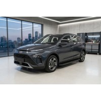 Боковые Подножки Tayga Black (2 шт., Алюминий) для Hyundai Bayon 2021- гг