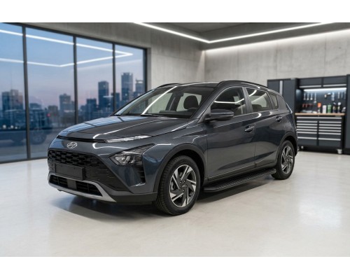 Боковые Подножки Tayga Black (2 шт., Алюминий) для Hyundai Bayon 2021- гг