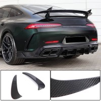 Накладки на задний бампер V1 (для GT63 2018-2022, Карбон) для Mercedes AMG GT 4 X290 2018- гг