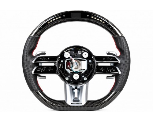 Руль AMG 2021-Style (Карбон, LED, 4pin) для Mercedes B-class W247 2019- гг