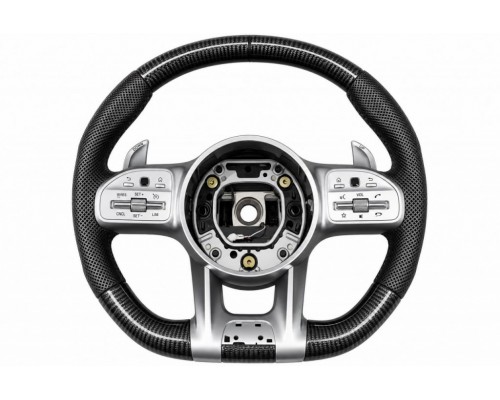 Руль AMG 2018-Style (Карбон -2026 Серые Кнопки, 4pin) для Mercedes CLA C118 2019- гг