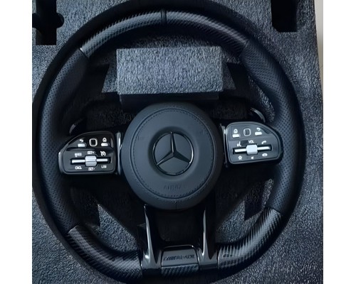 Руль AMG 2018-Style (Карбон -2026 Черные Кнопки, 4pin) для Mercedes CLA C118 2019- гг
