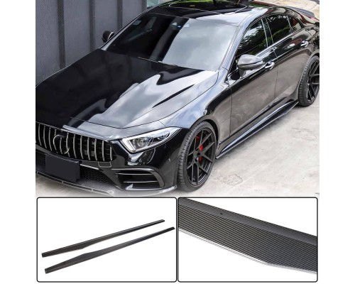 Боковые пороги V1 (для AMG/AMG-Line 2018-2020, Карбон) для Mercedes CLS C257 2018- гг
