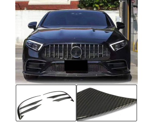 Накладки на Передний Бампер (для AMG-Line 2018-2020, Карбон) для Mercedes CLS C257 2018- гг