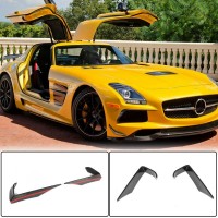 Флапсы на передний бампер V2 (Карбон) для Mercedes SLS C197 2010-2014 гг