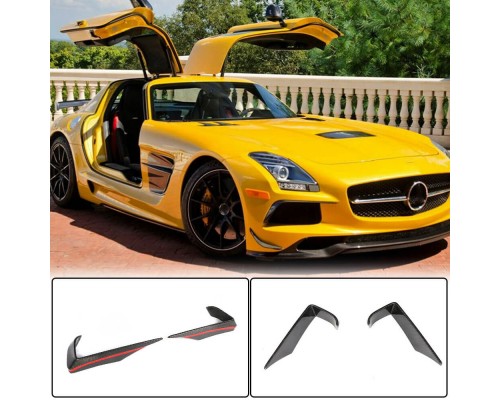 Флапсы на передний бампер V2 (Карбон) для Mercedes SLS C197 2010-2014 гг