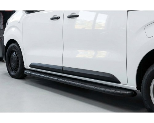Боковые пороги Bosphorus Black (2 шт., алюминий) XS – Короткая База для Peugeot Traveller 2017- гг