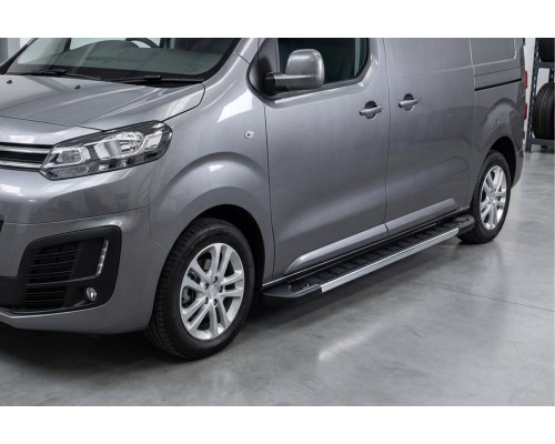 Боковые пороги RedLine V1 (2 шт., алюминий) XS – Короткая База для Peugeot Traveller 2017- гг