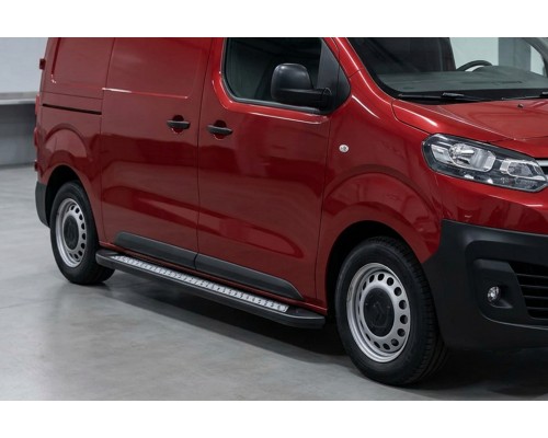 Боковые Подножки Vision New Black (2 шт., Алюминий) M - Средняя Колесная База для Peugeot Traveller 2017- гг