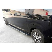 Боковые пороги Bosphorus Grey (2 шт., алюминий) XL – Длинная база для Peugeot Traveller 2017- гг