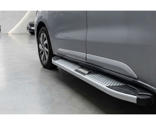 Бокові пороги Mevsim Grey (2 шт., Алюміній) XS - Коротка база для Peugeot Traveller 2017- рр