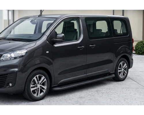Боковые Подножки Tayga Black (2 шт., Алюминий) XS - Короткая База для Peugeot Traveller 2017- гг